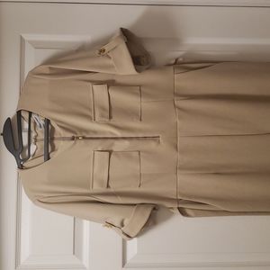 Cream wide leg jumpsuit